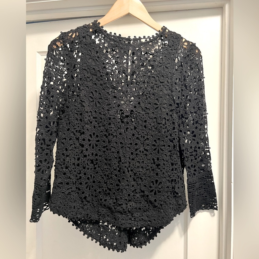 SEA NEW YORK Black Lace Top